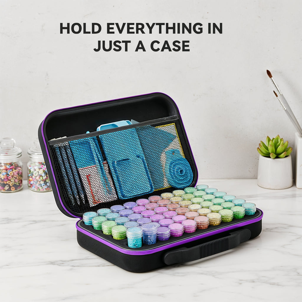 60-Slot Diamond Painting Storage Container | Complete Organizer Kit