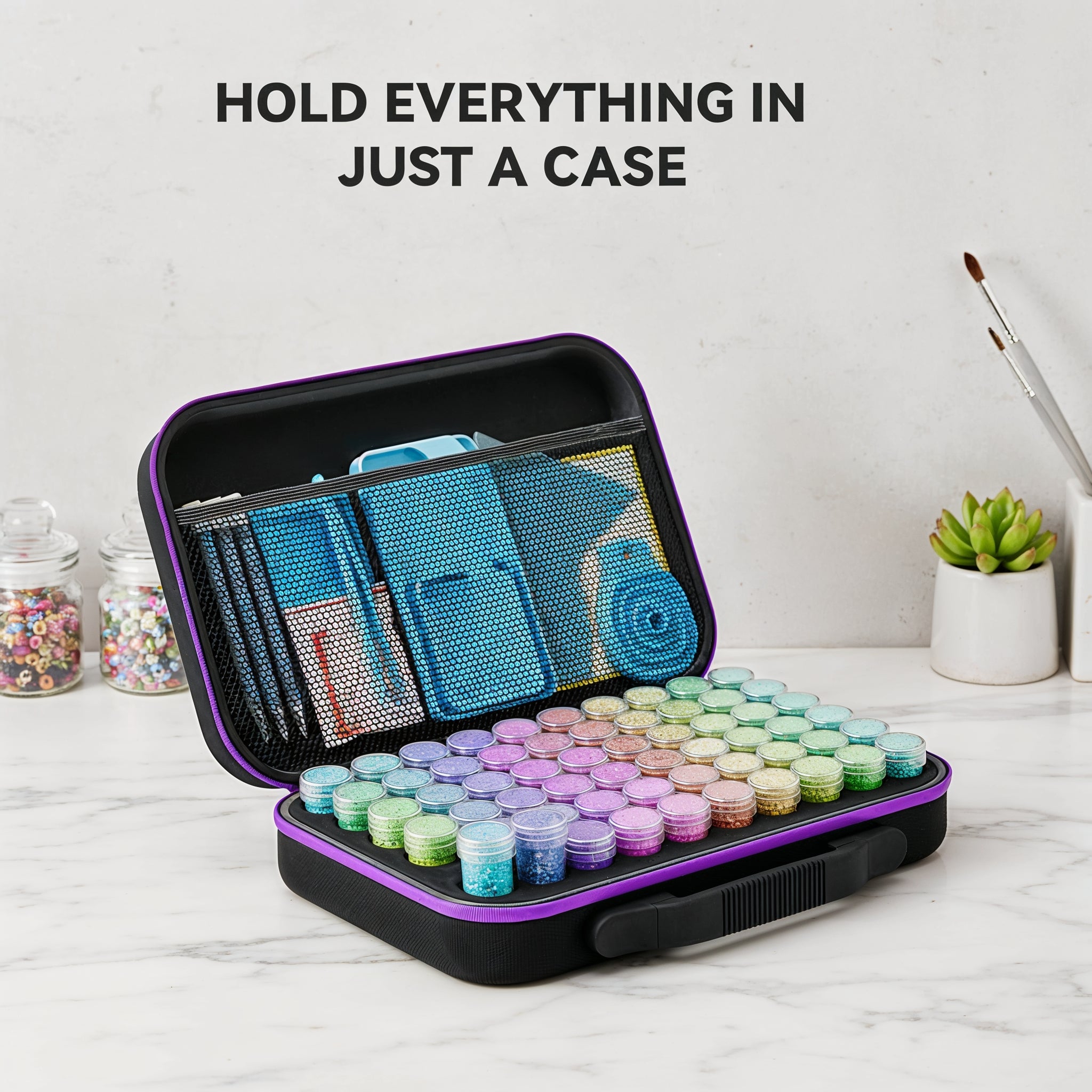 60-Slot Diamond Painting Storage Container | Complete Organizer Kit