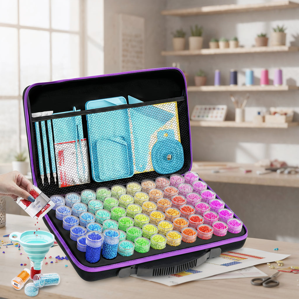 60-Slot Diamond Painting Storage Container | Complete Organizer Kit